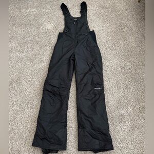 Black Insulated Snow Bib Overalls